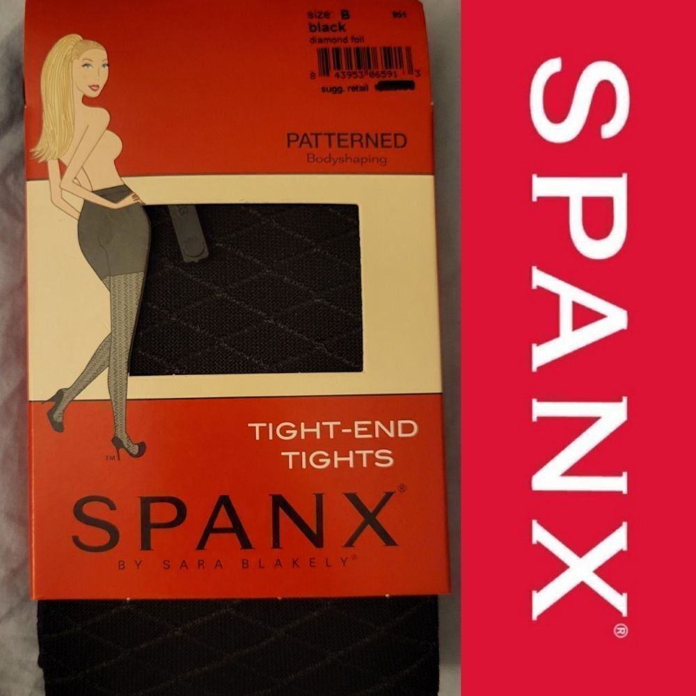 NEW SPANX bodyshaping TIGHT END TIGHTS black patterned size B